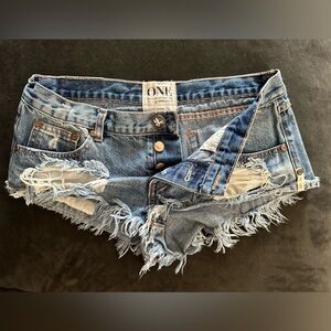 One teaspoon distressed denim shorts
